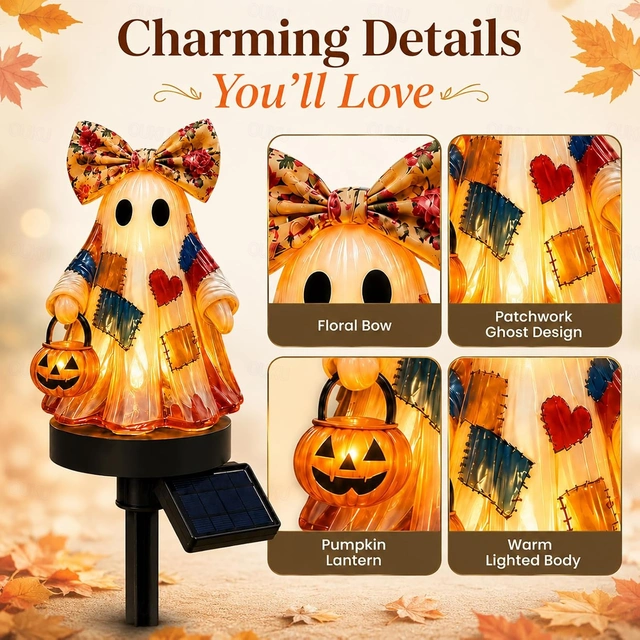 TODAY'S SPECIAL OFFER-50% OFF 🔥Lighted Vintage Patchwork Ghost Solar Garden Light