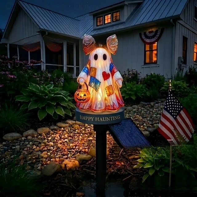 TODAY'S SPECIAL OFFER-50% OFF 🔥Lighted Vintage Patchwork Ghost Solar Garden Light