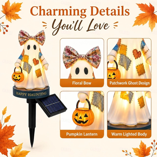 TODAY'S SPECIAL OFFER-50% OFF 🔥Lighted Vintage Patchwork Ghost Solar Garden Light