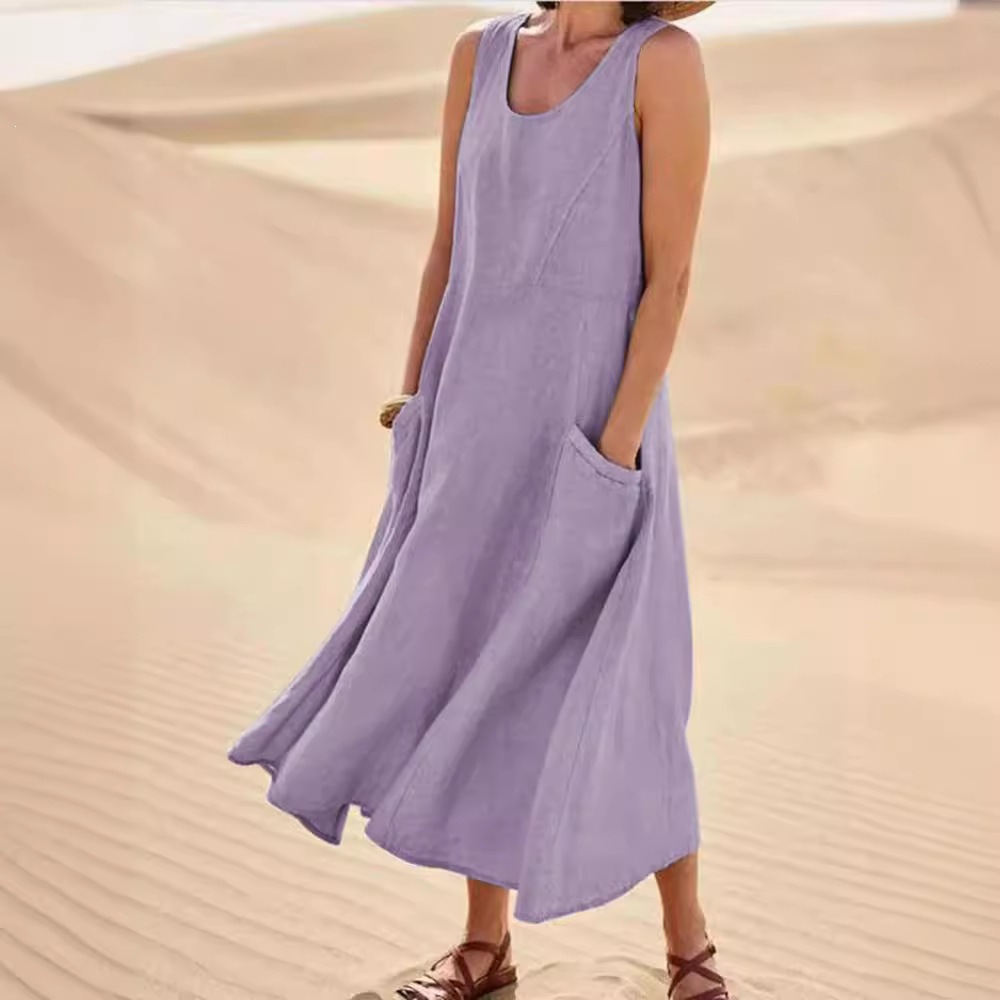 🔥   Promotion 49% OFF 🔥Women's Sleeveless Cotton Dress- Buy 2 Free Shipping
