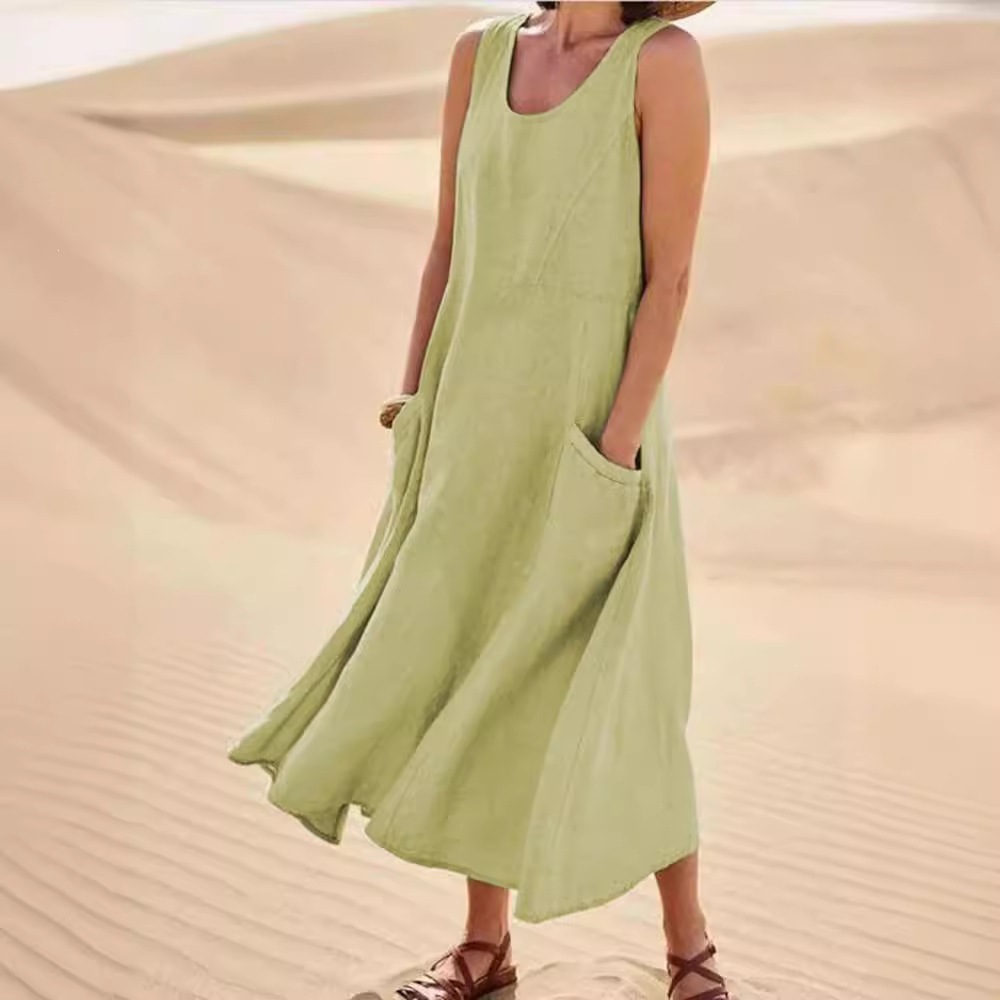 🔥   Promotion 49% OFF 🔥Women's Sleeveless Cotton Dress- Buy 2 Free Shipping