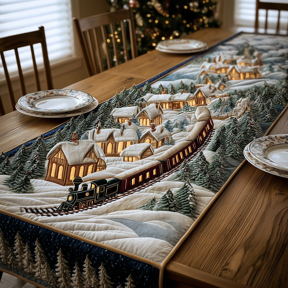 Winter Train Magic Quilted Table Runner NCU0TH3427