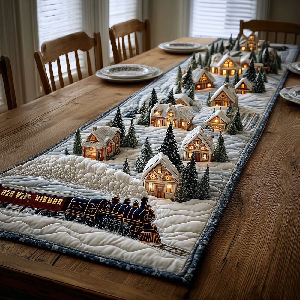 Frosty Rail Quilted Table Runner NCU0TH3431