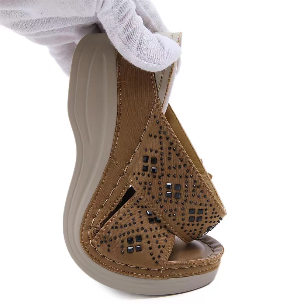 🔥Last Day Promotion 50% OFF - Floral Wedge Platform Orthopedic Sandals