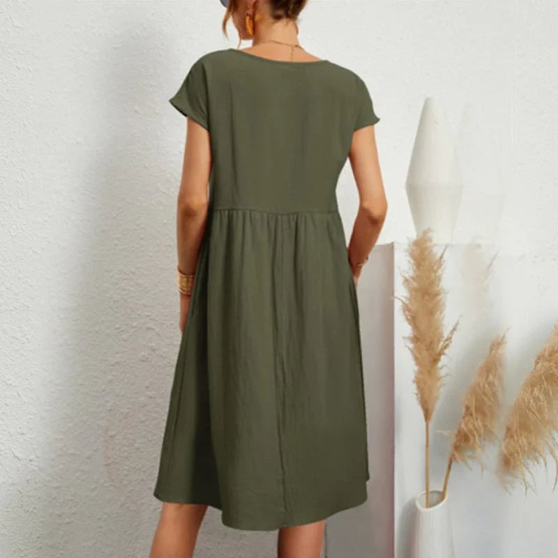 🔥Women's Cotton Round Neck Dress(Buy 2 get 15% off )