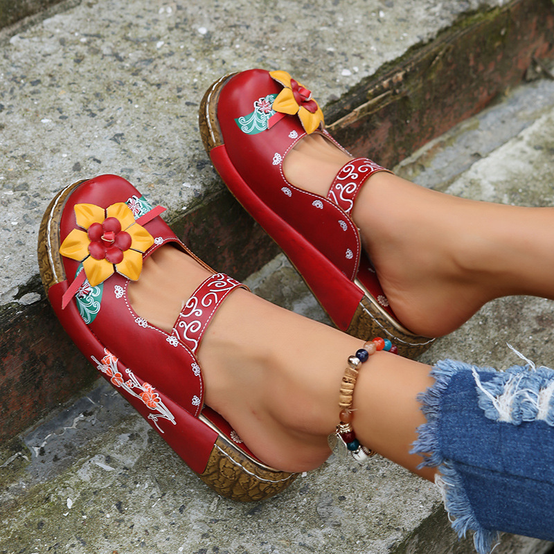 ❤Mother's Day Sale 56% OFF❤2025 🌹 Women's Orthopedic Roman Platform Sandals (  Leather Platform Sandals)