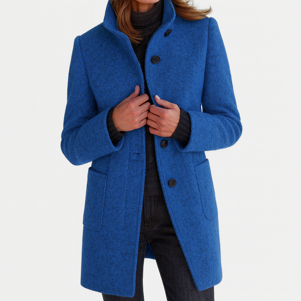 beatyart| Women’s Elegant  Vintage Stand Collar Wool Winter Coat