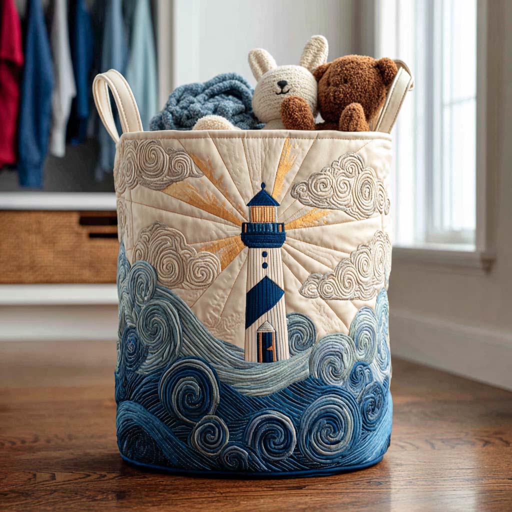Golden Coast Glow Quilted Laundry Basket NCU0NNT1242