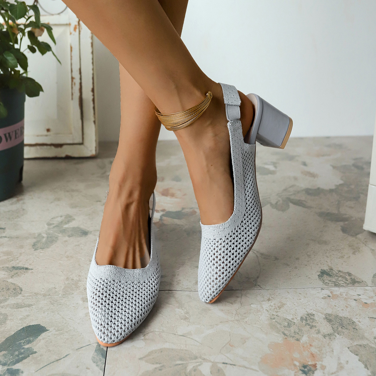 🔥LAST DAY 50% OFF-Breathable High-Heel Slipper Sandals for Women