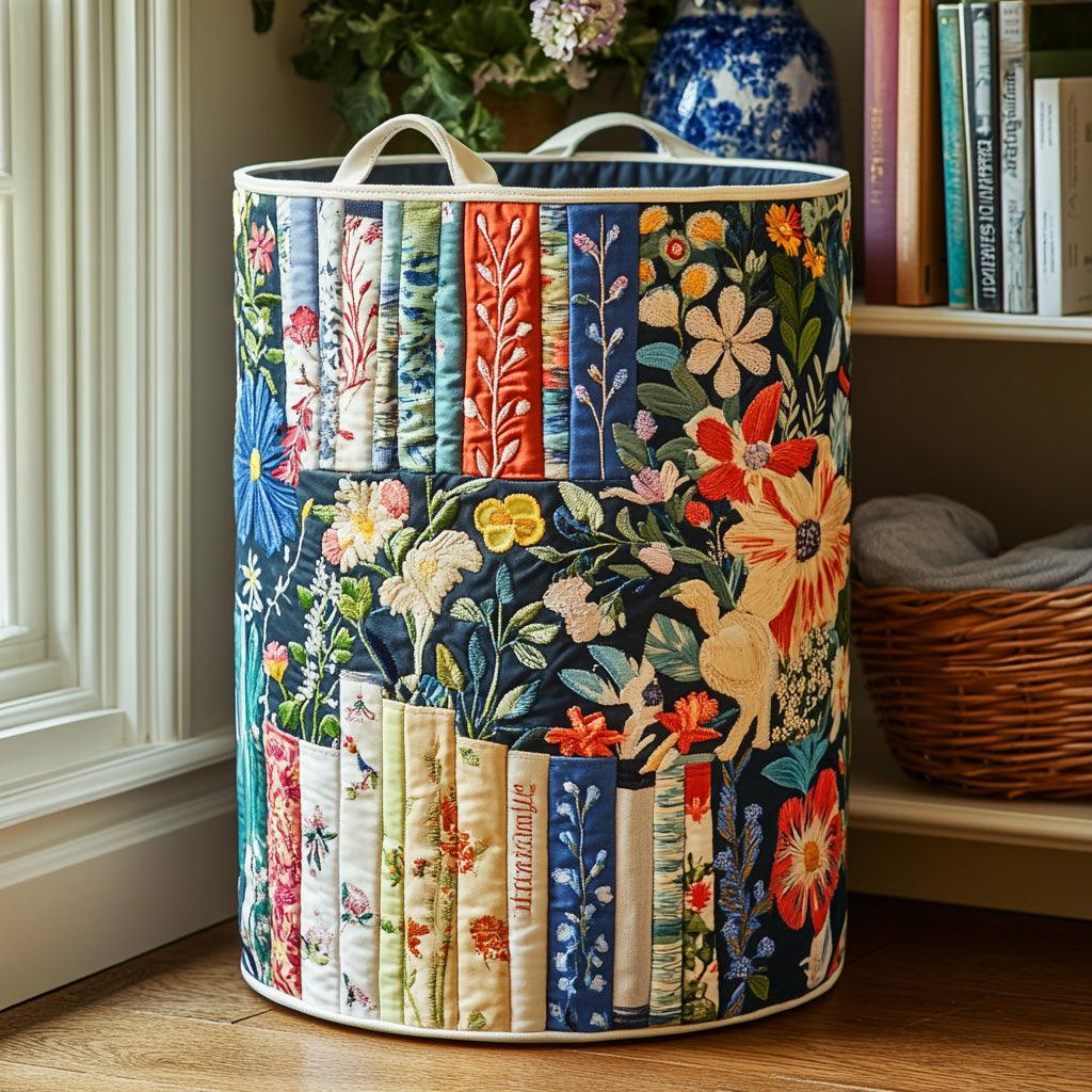 Bookish Garden Quilted Laundry Basket NCU0QN016