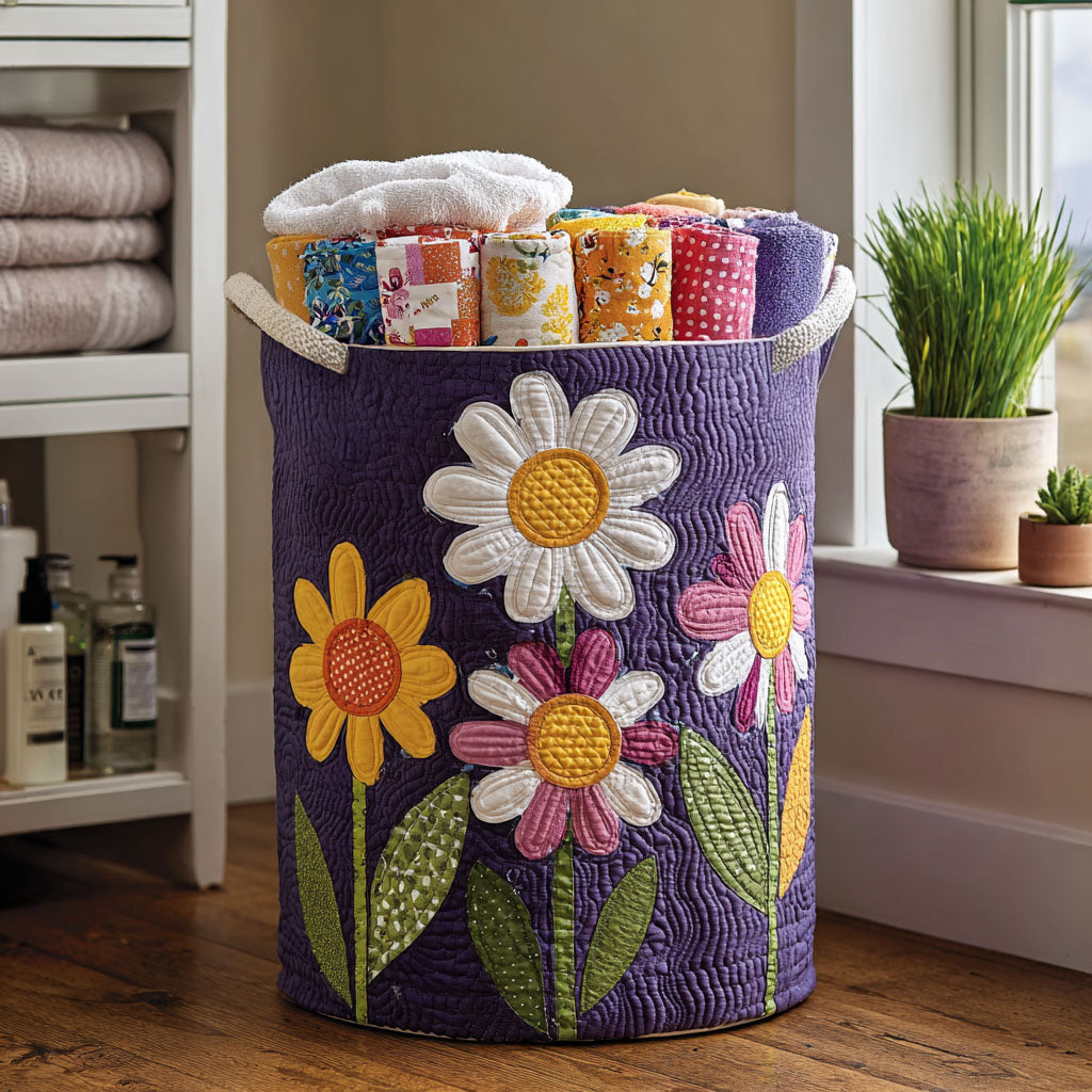 Timeless Blooming Quilted Laundry Basket NCU0PTT899