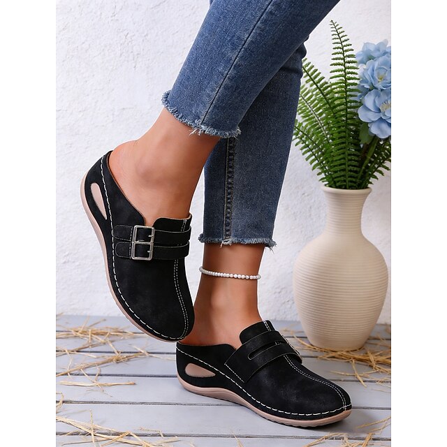 Women's Blue Slip-On Comfort Clogs – Soft Sole Casual Shoes for Home