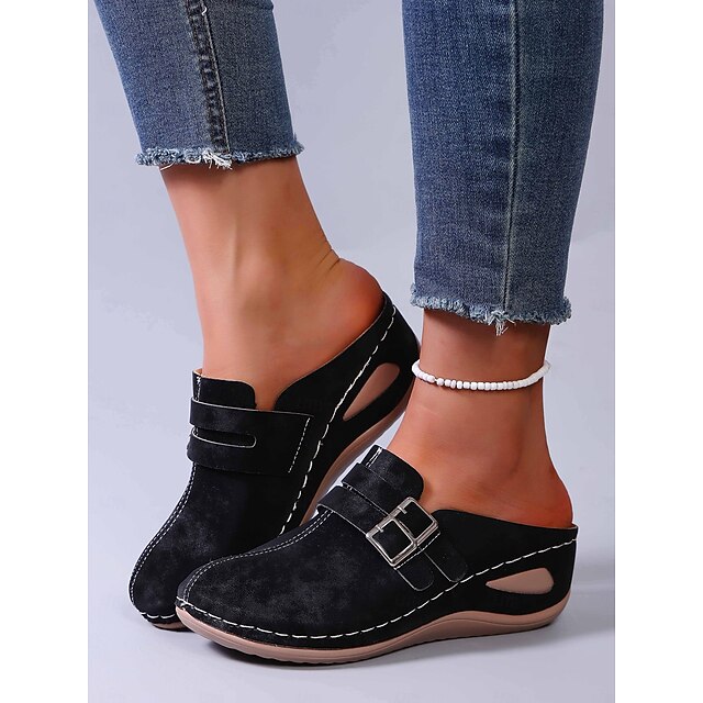 Women's Blue Slip-On Comfort Clogs – Soft Sole Casual Shoes for Home