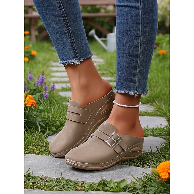 Women's Blue Slip-On Comfort Clogs – Soft Sole Casual Shoes for Home