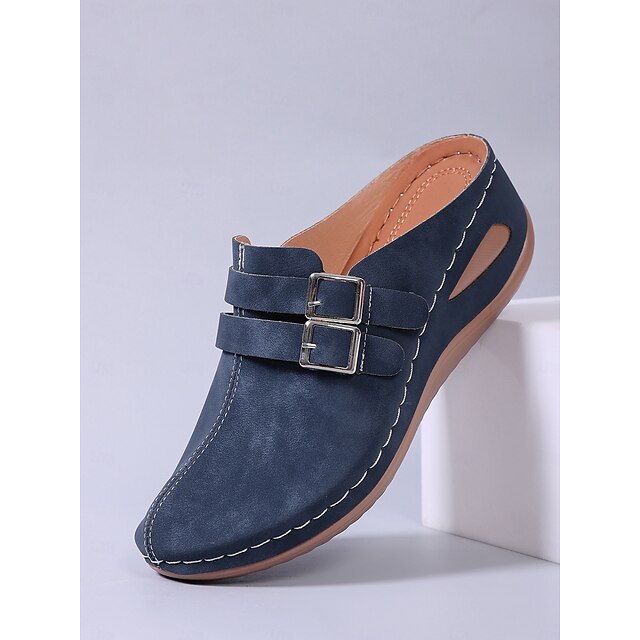 Women's Blue Slip-On Comfort Clogs – Soft Sole Casual Shoes for Home