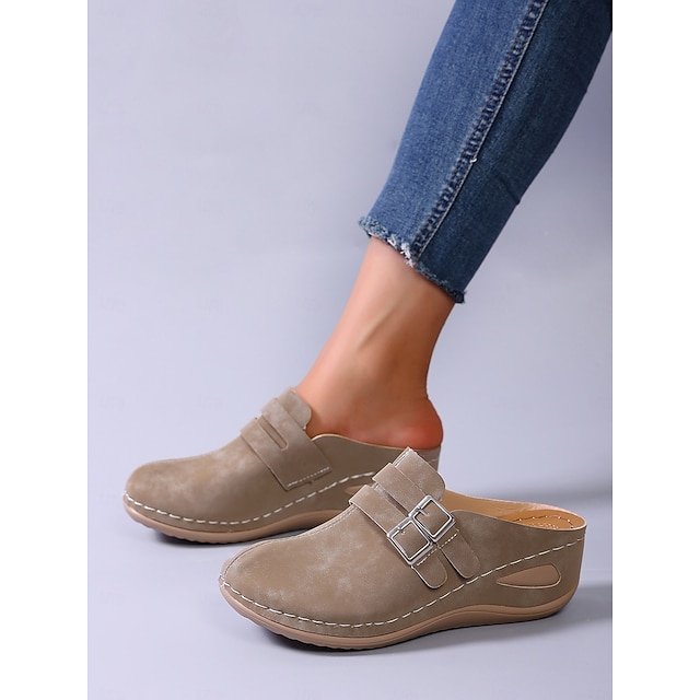 Women's Blue Slip-On Comfort Clogs – Soft Sole Casual Shoes for Home