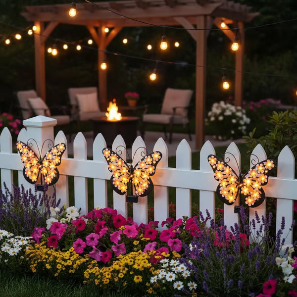 🔥Last Day 60% OFF🔥Solar Lights Outdoor Metal Butterfly Wall Decor