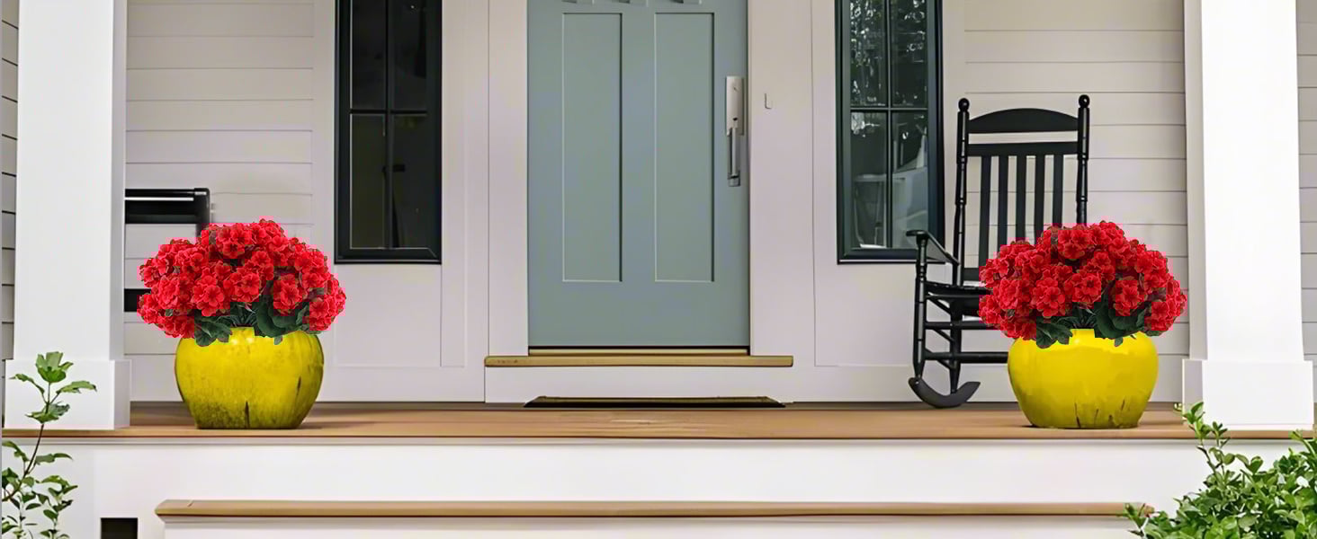 artificial outdoor flowers for front door
