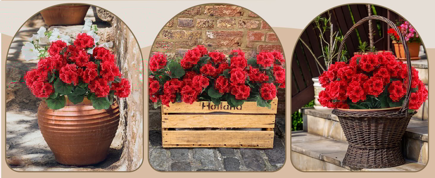 red artificial flowers