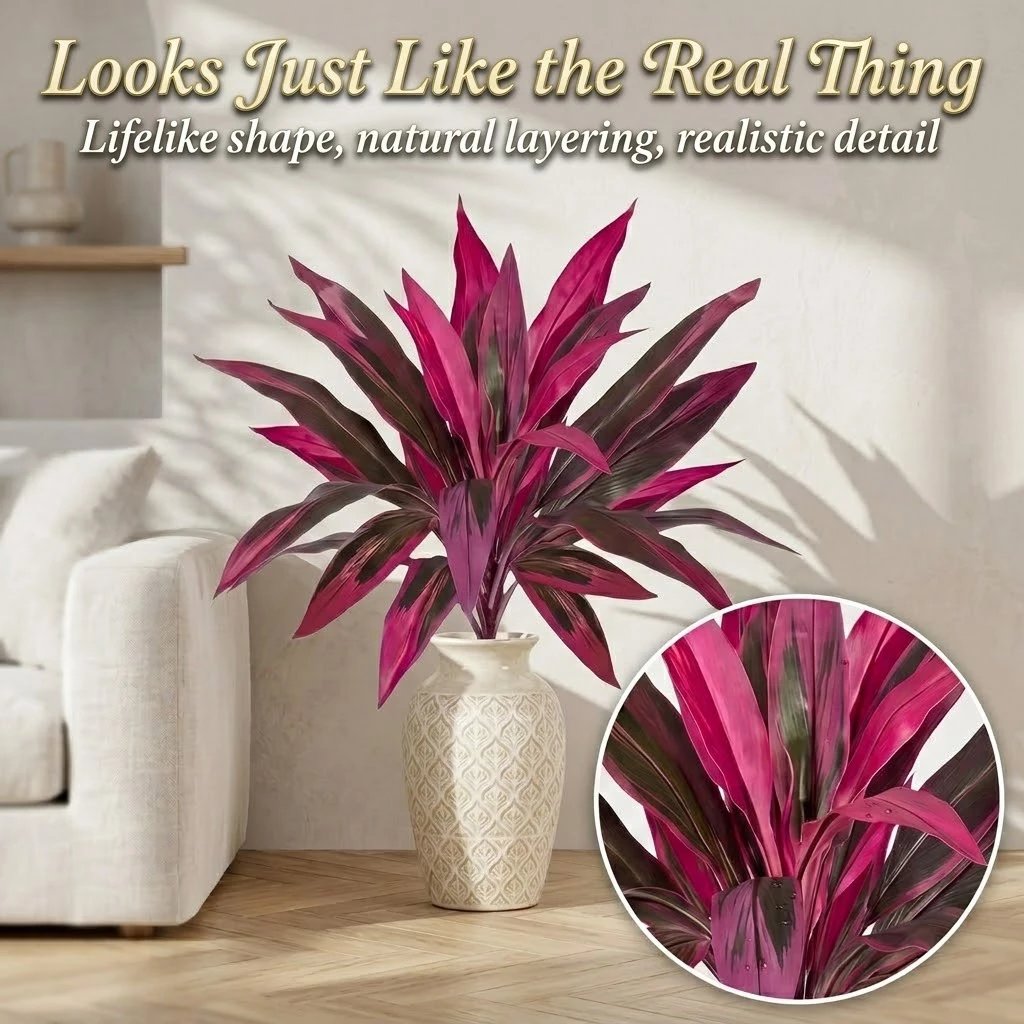 🔥BUY 1 GET 1 FREE (2 PCS)🌼Large Artificial Boston Fern & Dragon’s Blood Tree Plants 🌸