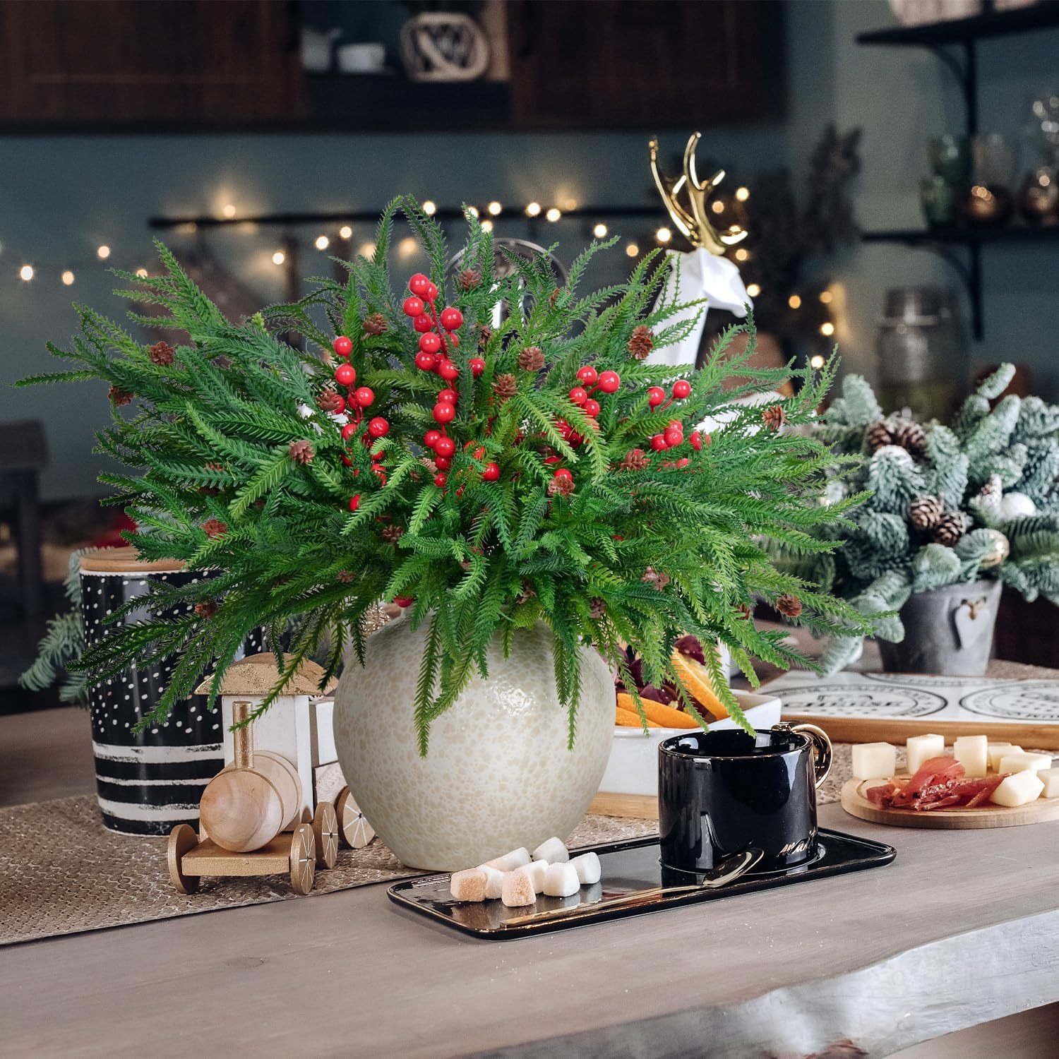 🔥The Best Holiday Greenery - Realistic Norfolk Pine Stems