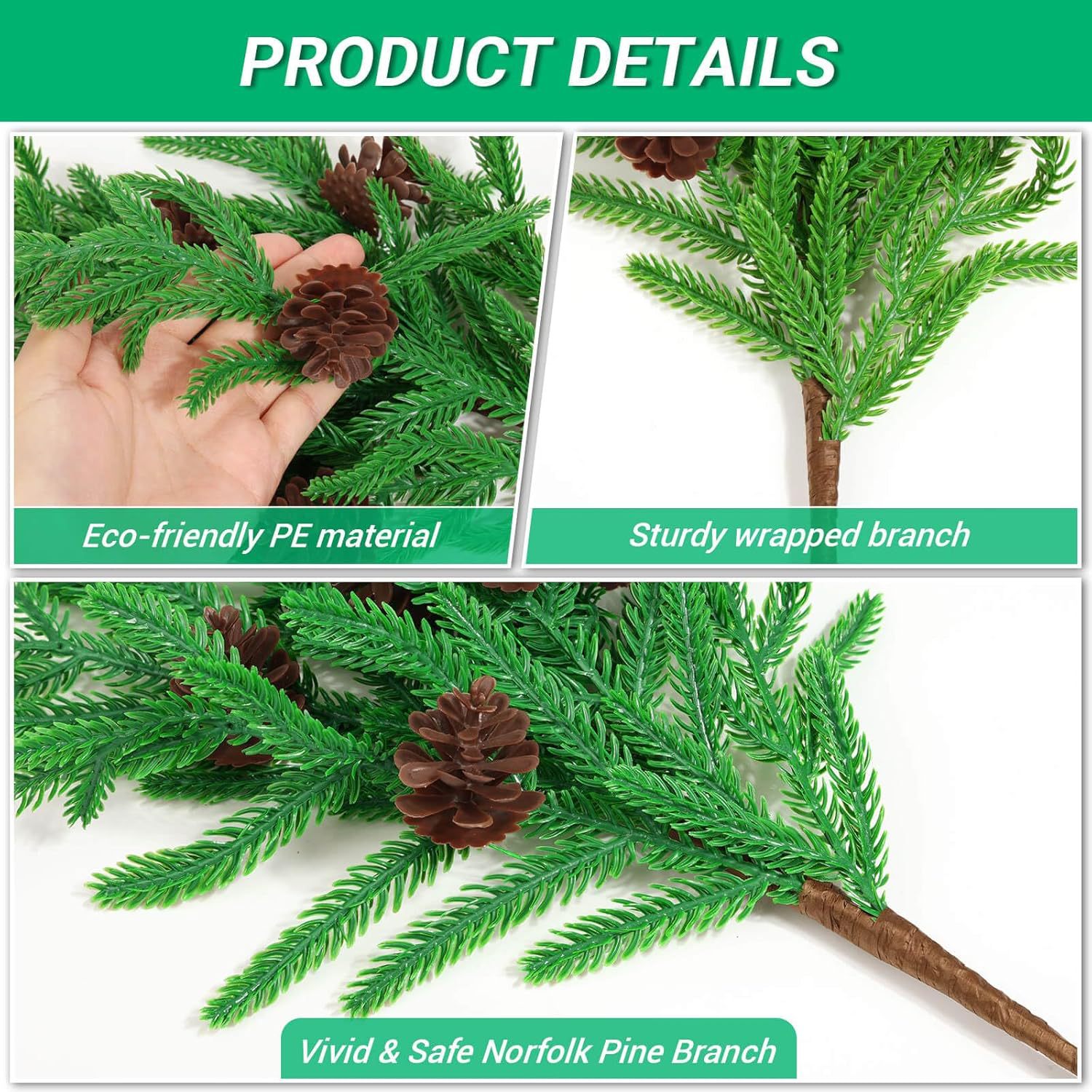 🔥The Best Holiday Greenery - Realistic Norfolk Pine Stems