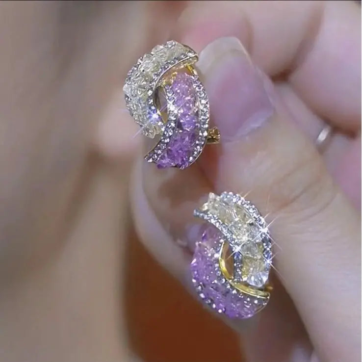 🔥Wysokiej jakości srebrne kolczyki ze szmaragdami i diamentami S925