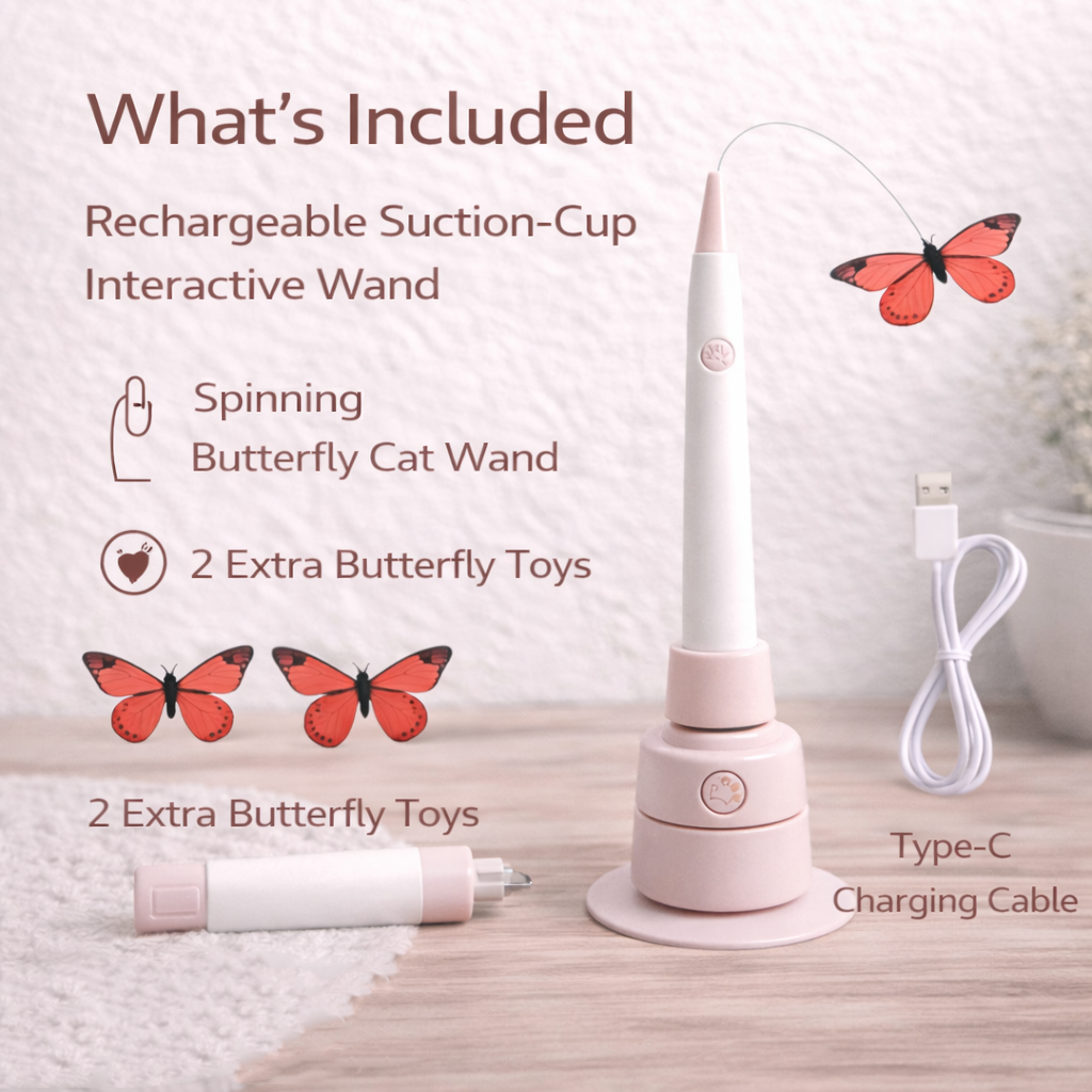 Умна котешка играчка „Пеперуда“ — автоматичен стимулатор за активни котки 🐾