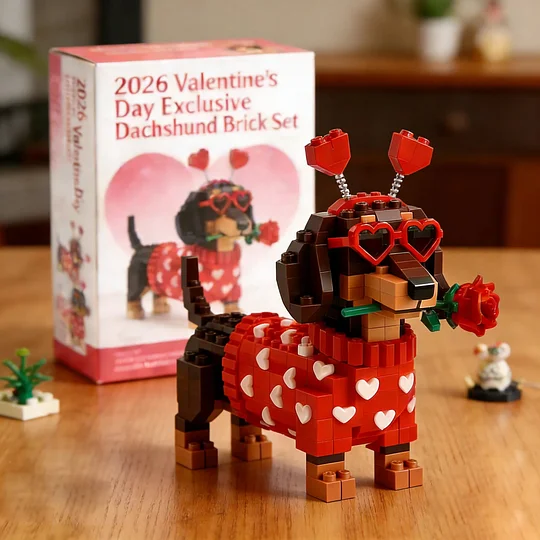 💖 Exkluzívna valentínska stavebnica s jazvečíkom na rok 2026 🐕