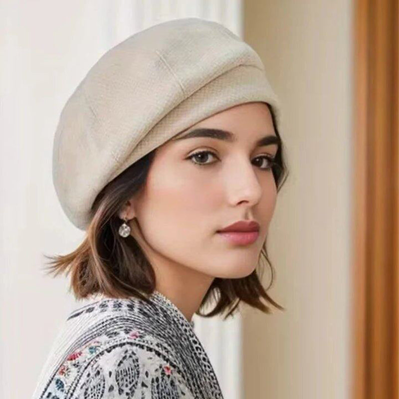 🔥Do vypredania zásob – 50% zľava!🎉 **Elegantný dámsky baret s klasickým šachovnicovým vzorom**