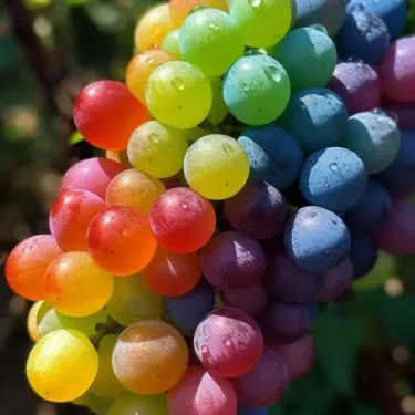 Čisto nové, vzácne, organické hybridné hrozno „Rainbow“
