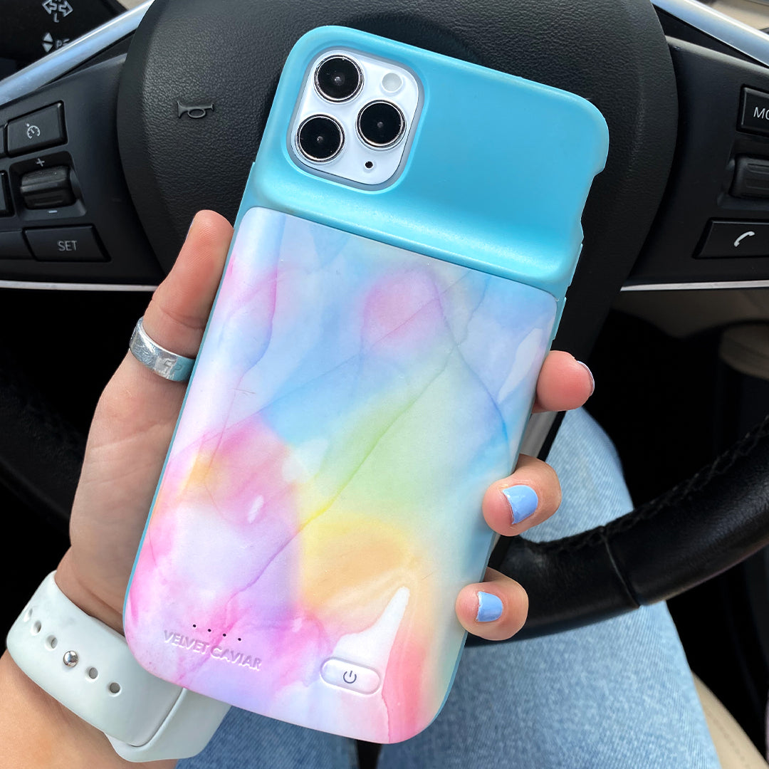 Pastel Tie Dye iPhone Charging Case