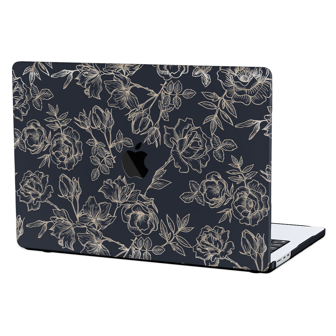 Floral Rose Gold MacBook Case