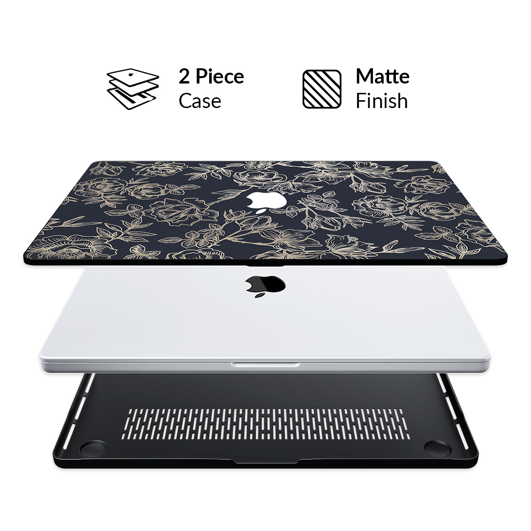 Floral Rose Gold MacBook Case