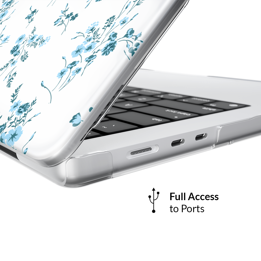 French Blue Floral MacBook Case
