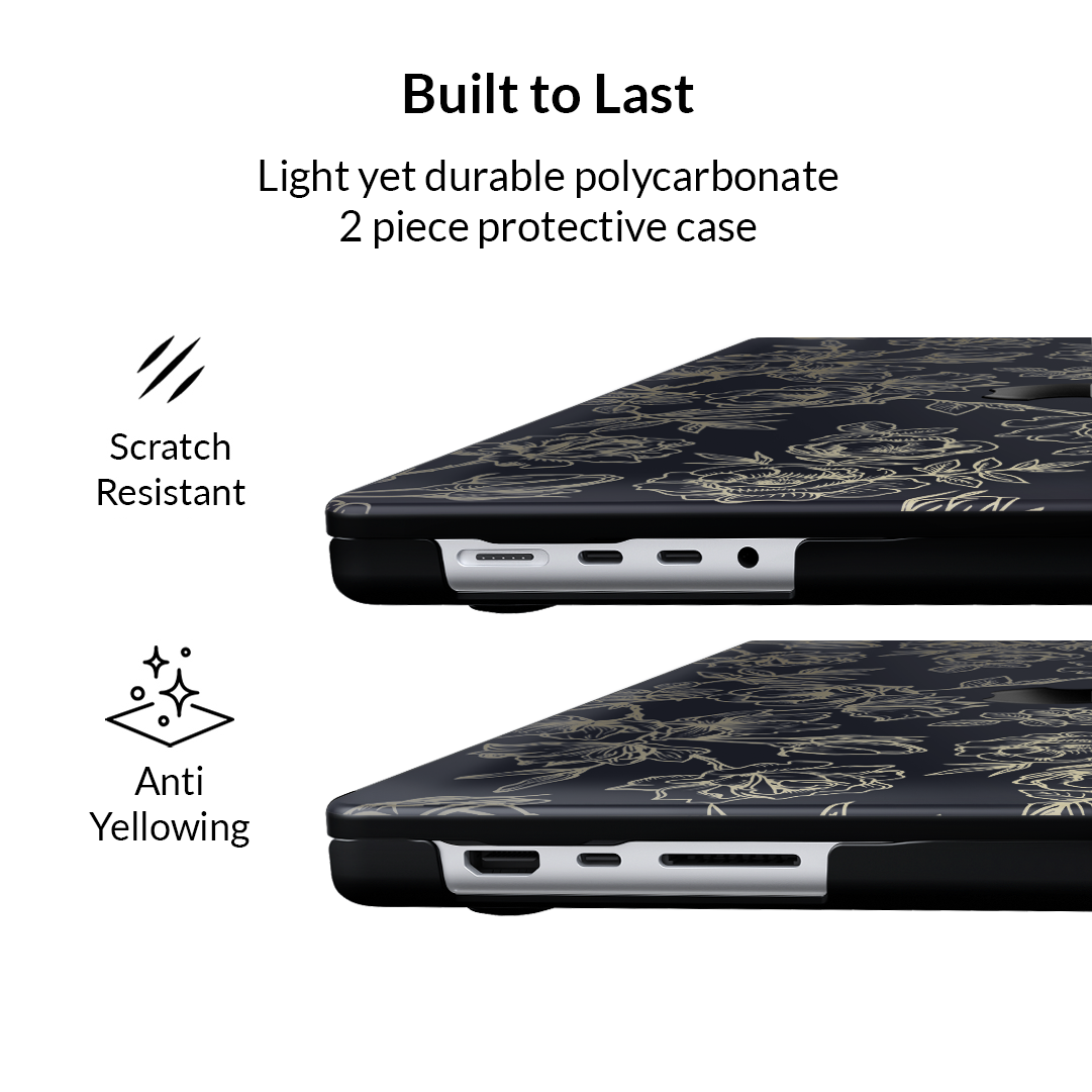 Floral Rose Gold MacBook Case