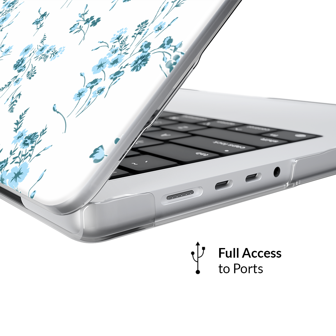 French Blue Floral MacBook Case