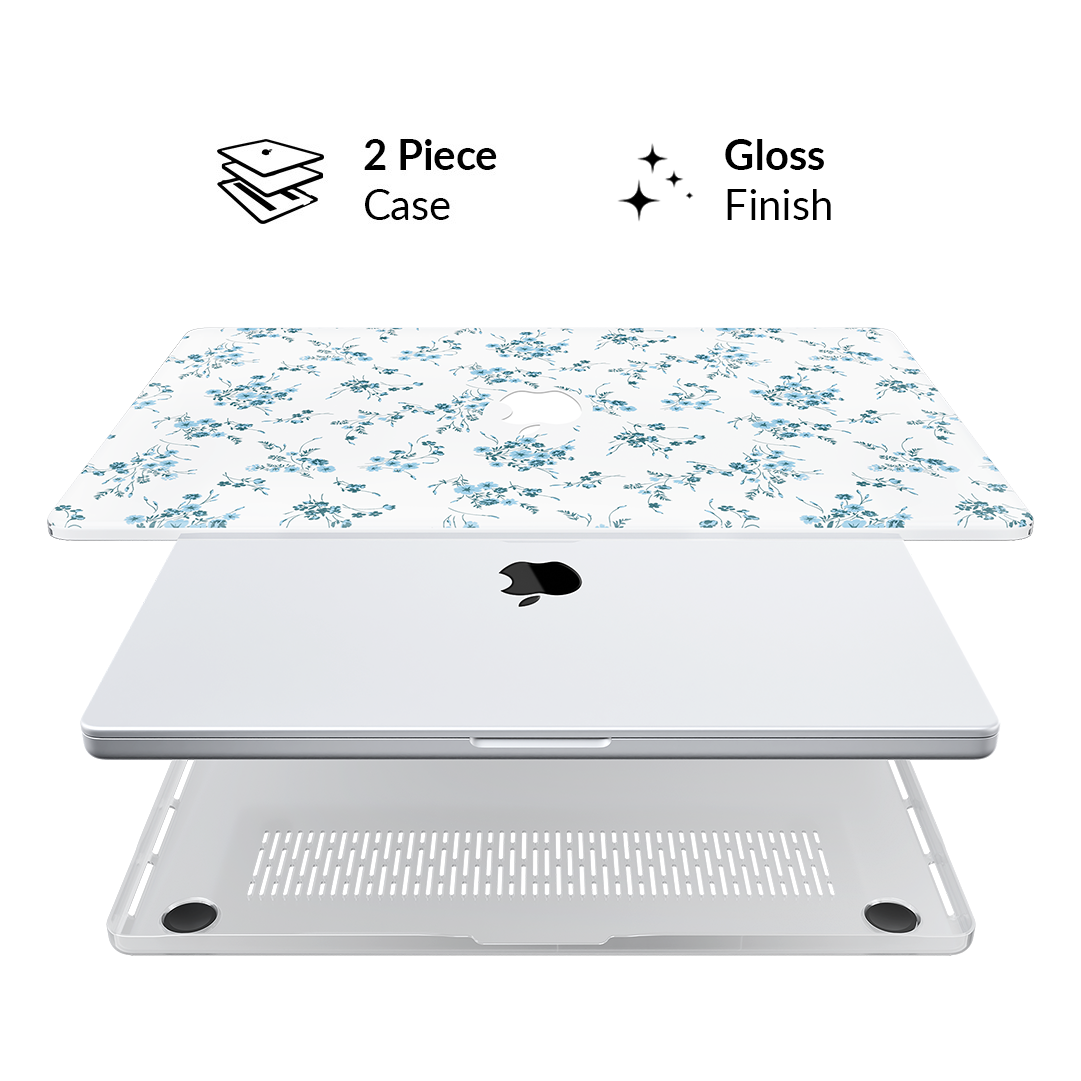 French Blue Floral MacBook Case