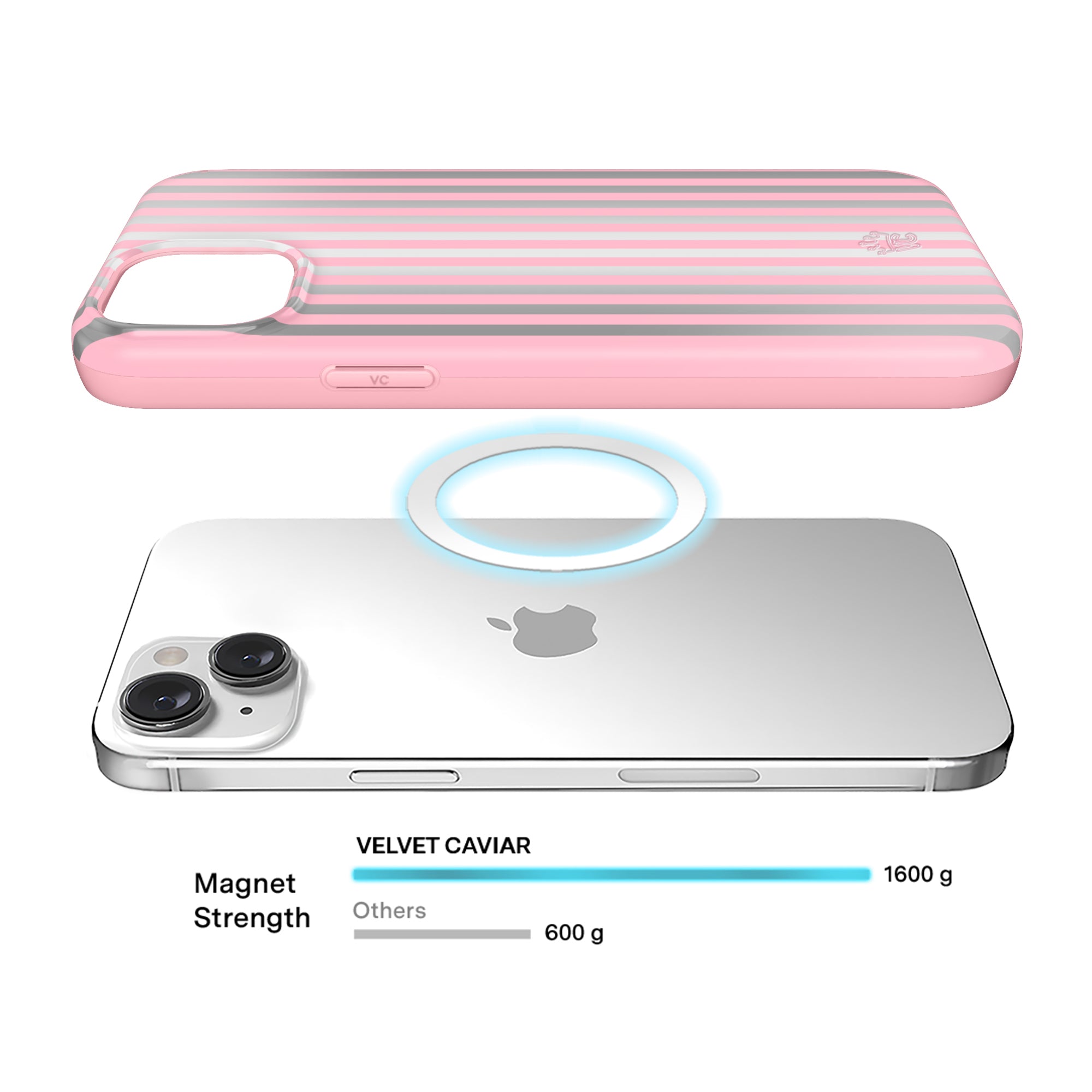 Pink Chrome Stripes iPhone Case