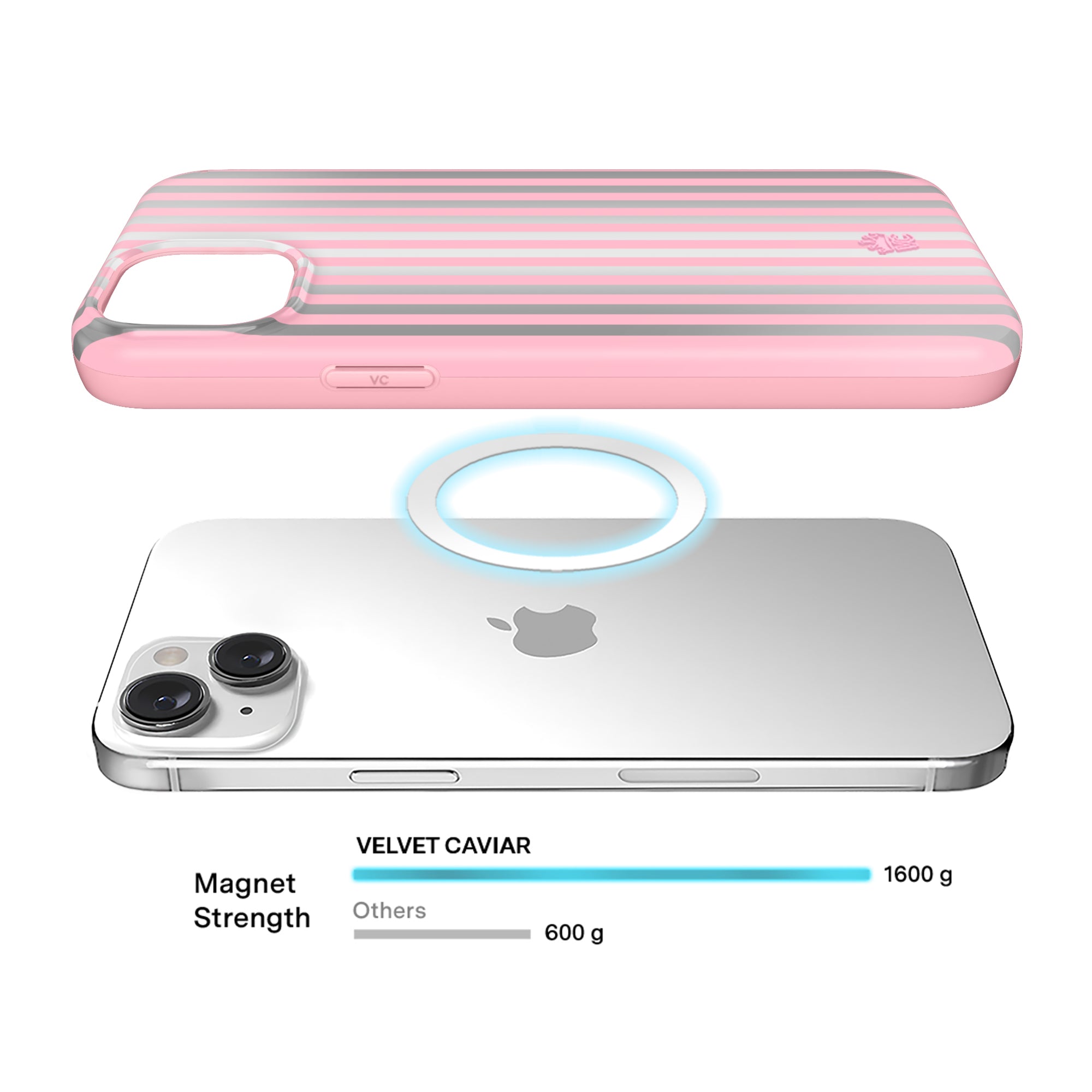 Pink Chrome Stripes iPhone Case
