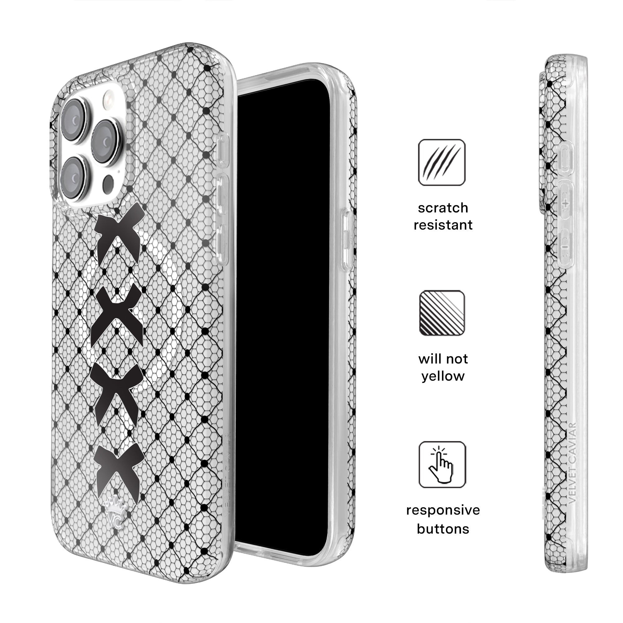 Lacy Black Bows iPhone Case