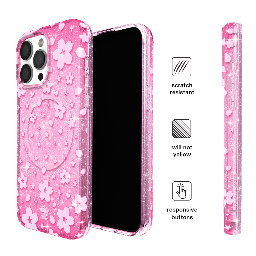 Cherry Blossom Glitter iPhone Case