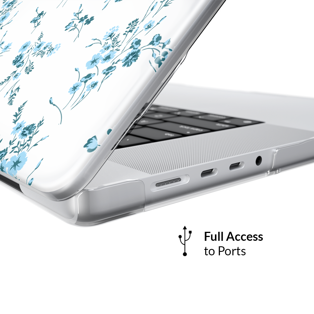 French Blue Floral MacBook Case