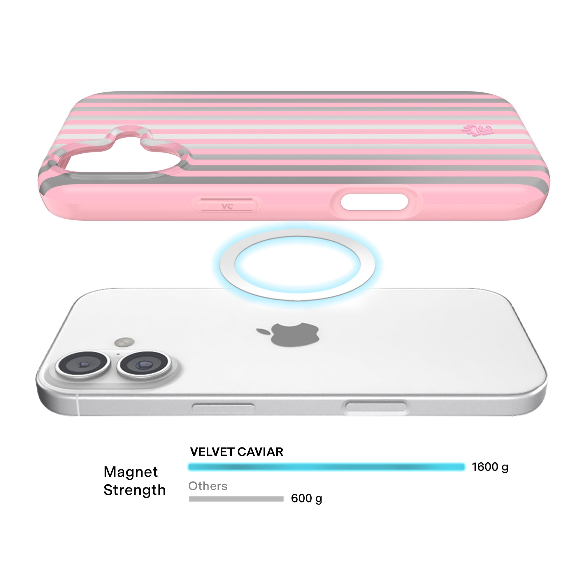 Pink Chrome Stripes iPhone Case