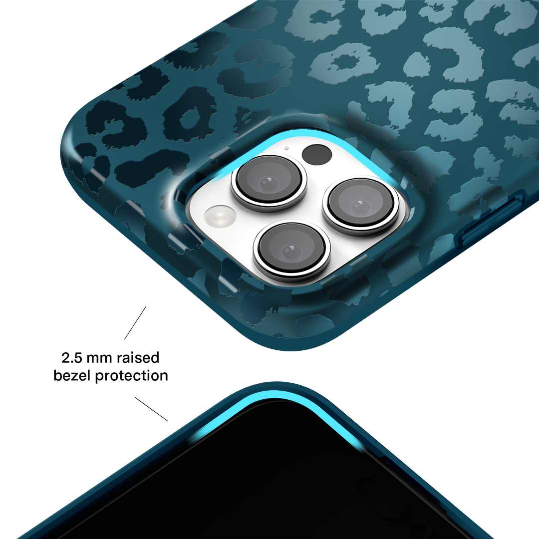 Metallic Navy Leopard iPhone Case
