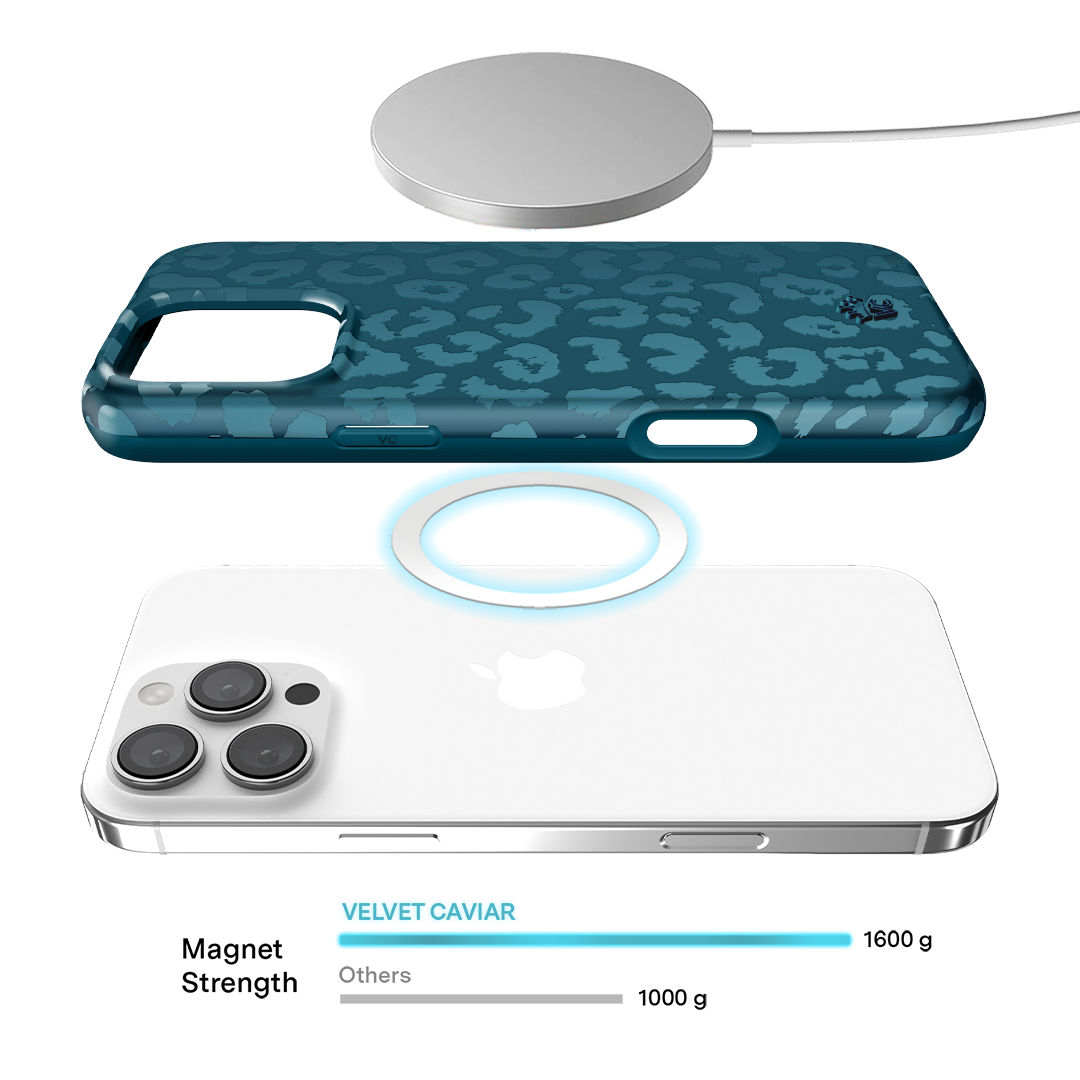 Metallic Navy Leopard iPhone Case