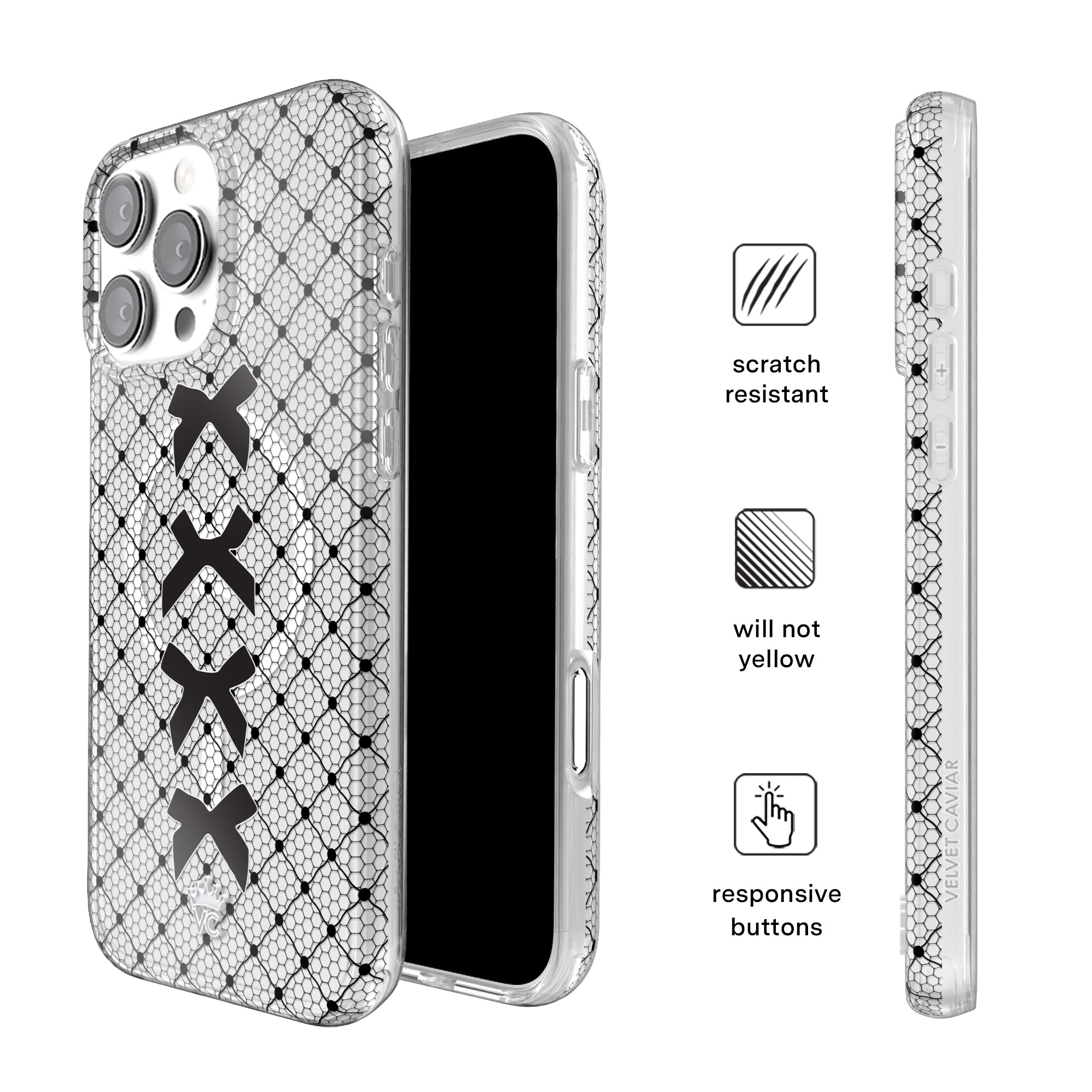 Lacy Black Bows iPhone Case