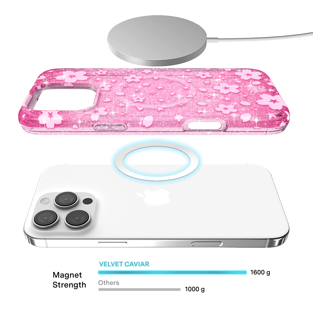 Cherry Blossom Glitter iPhone Case