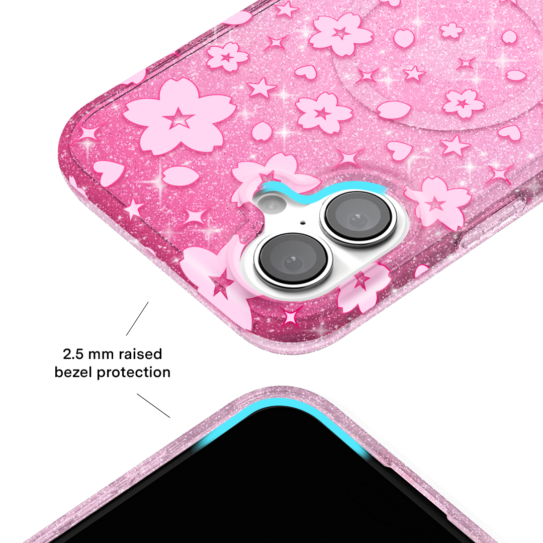 Cherry Blossom Glitter iPhone Case