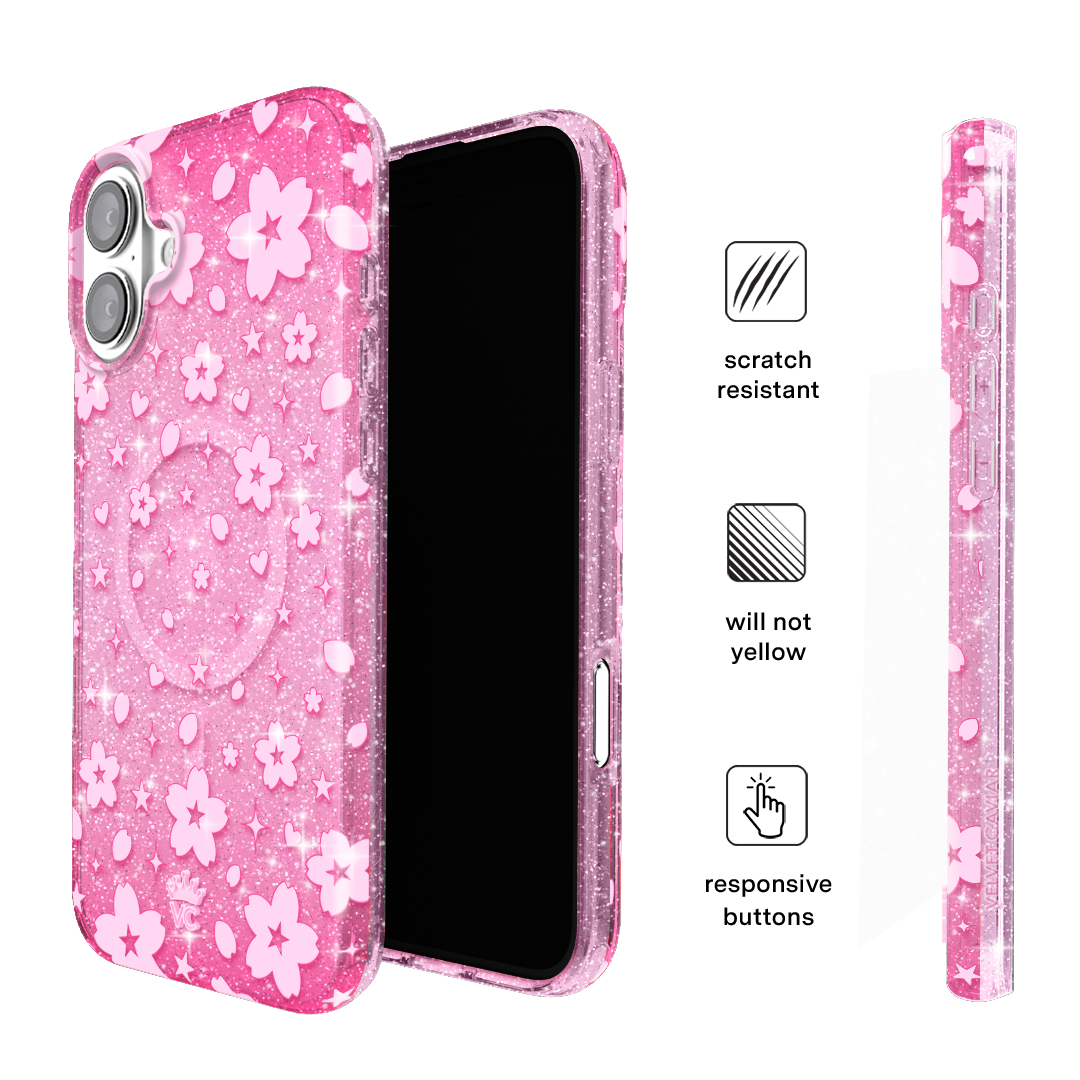 Cherry Blossom Glitter iPhone Case